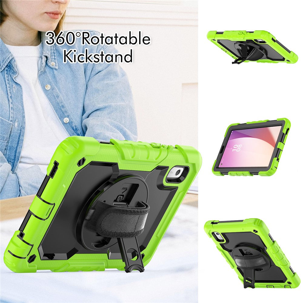 Kickstand Tablet Case for Lenovo Tab M9 / K9 9" TB310 2023 Hand Strap Silicone+PC Tablet Cover with Shoulder Strap PET Screen Film - Lime