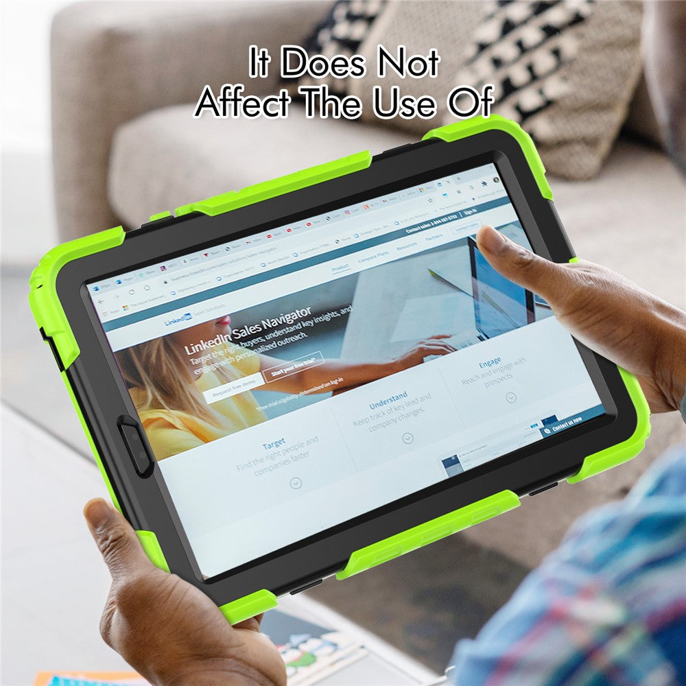Kickstand Tablet Case for Lenovo Tab M9 / K9 9" TB310 2023 Hand Strap Silicone+PC Tablet Cover with Shoulder Strap PET Screen Film - Lime