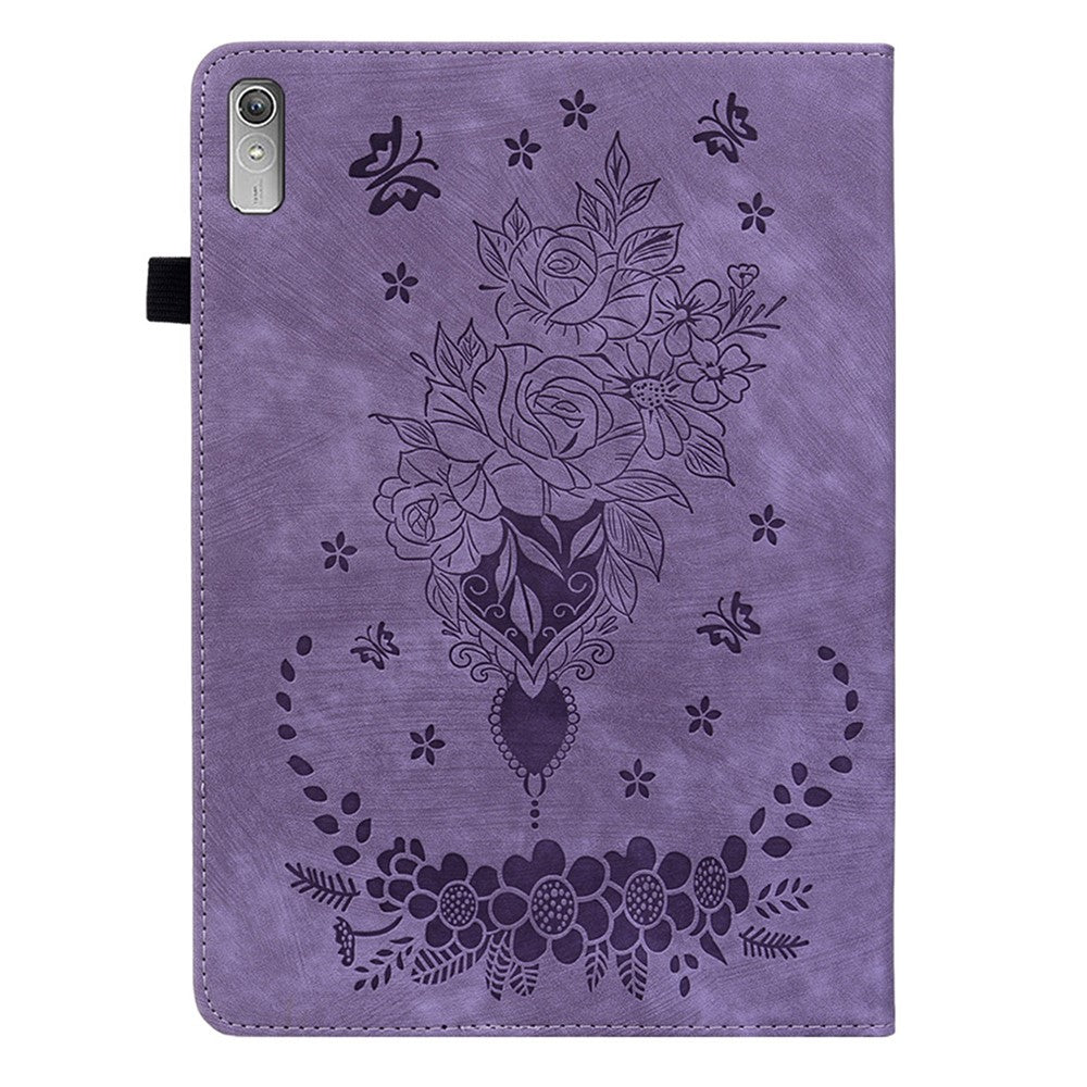 For Lenovo Tab P11 Gen 2 11.5" Card Holder Tablet Case Imprinted PU Leather Tablet Cover with Stand - Purple