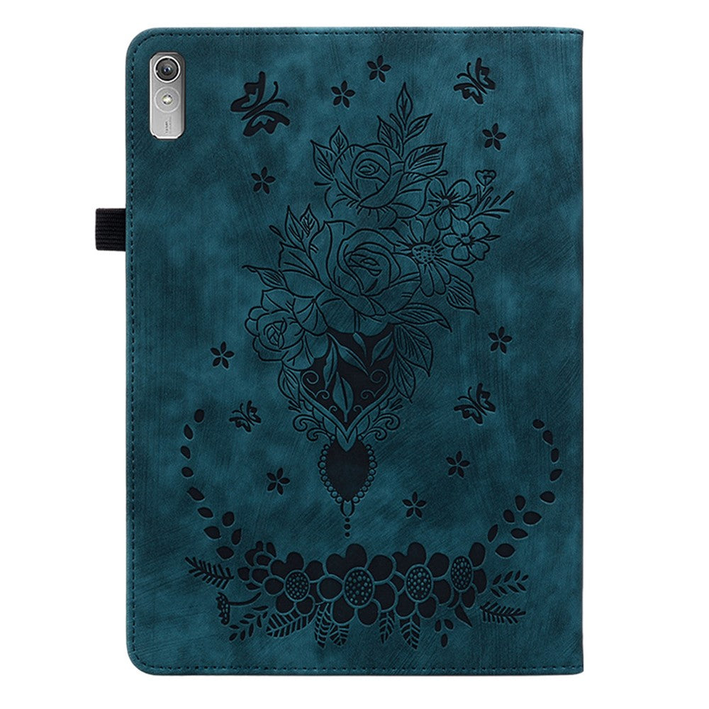 For Lenovo Tab P11 Gen 2 11.5" Card Holder Tablet Case Imprinted PU Leather Tablet Cover with Stand - Blue
