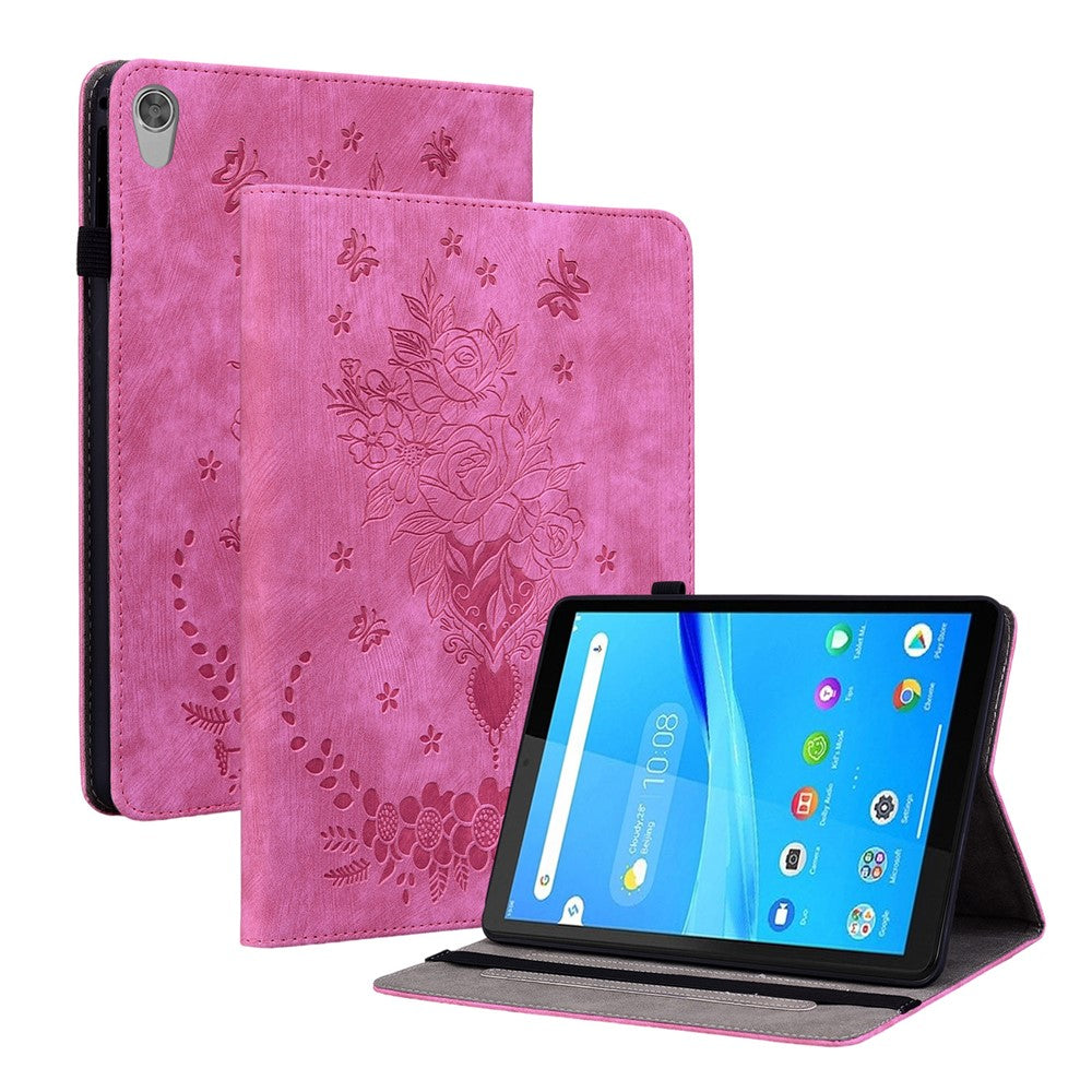For Lenovo Tab M8 (HD) TB-8505F 8505X 8.0" Imprinted PU Leather Case Stand Tablet Cover - Rose