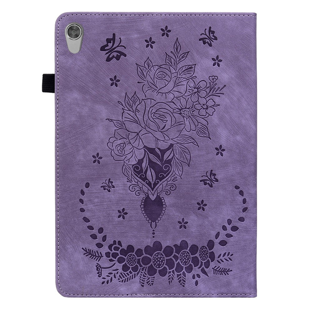 For Lenovo Tab M8 (HD) TB-8505F 8505X 8.0" Imprinted PU Leather Case Stand Tablet Cover - Purple