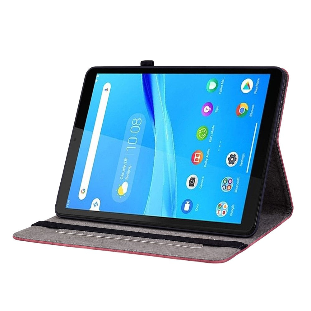 For Lenovo Tab M8 (HD) TB-8505F 8505X 8.0" Imprinted PU Leather Case Stand Tablet Cover - Red