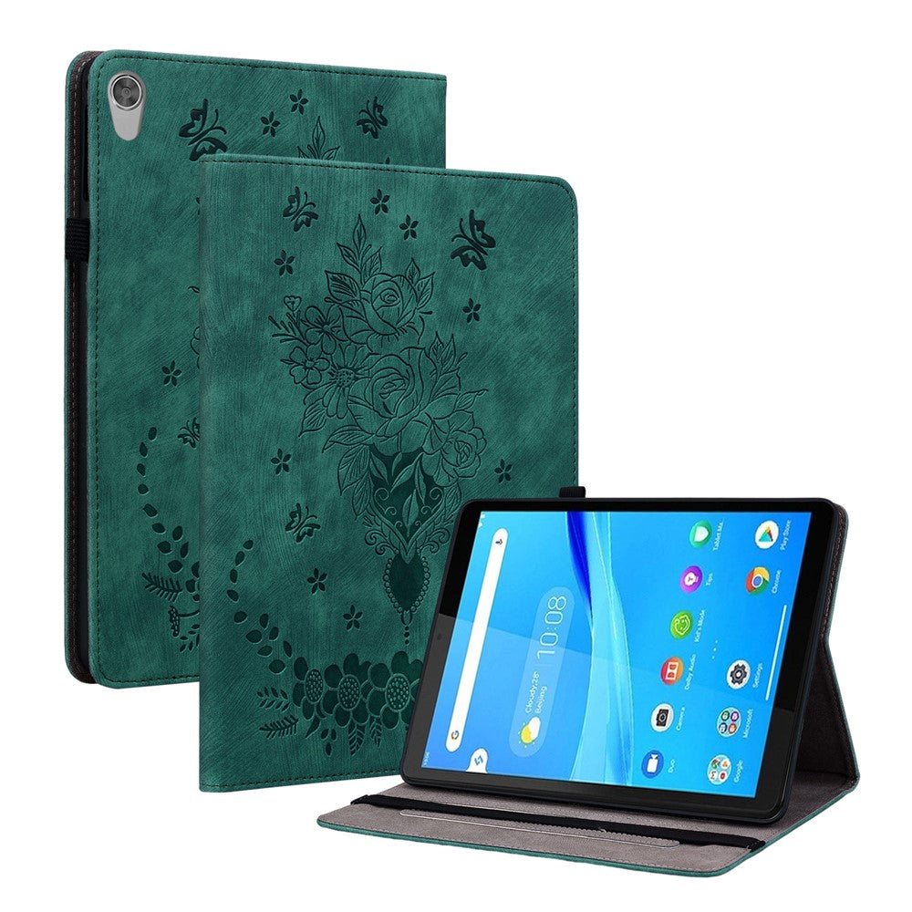 For Lenovo Tab M8 (HD) TB-8505F 8505X 8.0" Imprinted PU Leather Case Stand Tablet Cover - Green