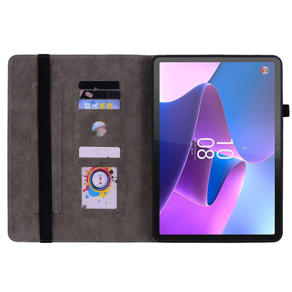 PU Leather Case for Lenovo Tab P11 Pro Gen 2 11.2" Folio Flip Imprinted Tablet Stand Cover - Blue