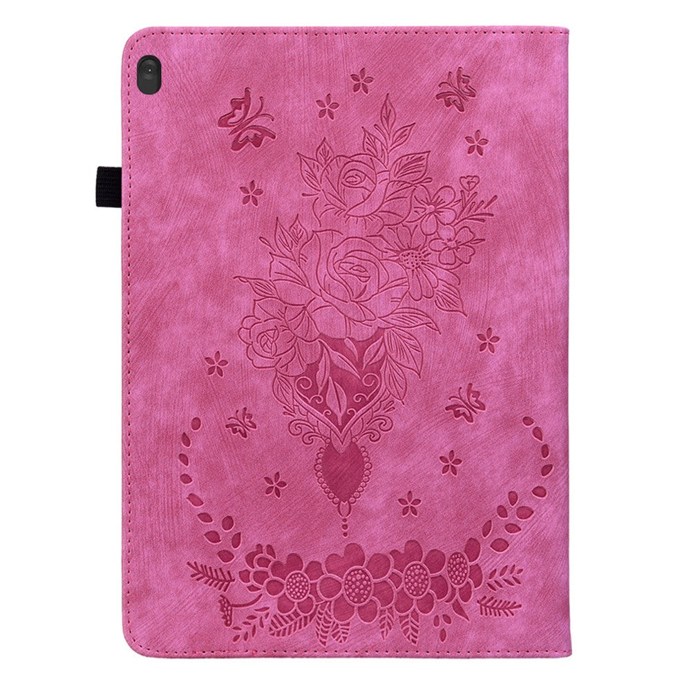 For Lenovo Tab M10 TB-X605L / TB-X605F / Tab M10 HD TB-X505F / TB-X505L Imprinted Stand Cover PU Leather Case - Rose