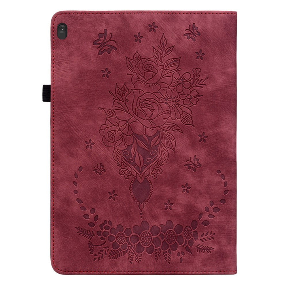 For Lenovo Tab M10 TB-X605L / TB-X605F / Tab M10 HD TB-X505F / TB-X505L Imprinted Stand Cover PU Leather Case - Red