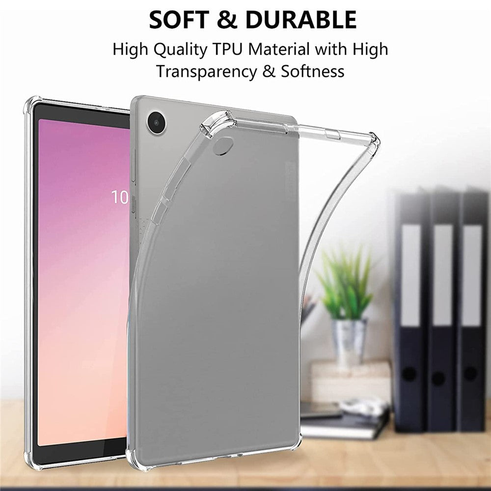 For Lenovo Tab M8 (4th Gen) 2024 TB-301XU / M8 (4th Gen) 2023 TB-300FU Transparent Tablet Case Reinforced Corners Anti-Drop Tablet TPU Cover