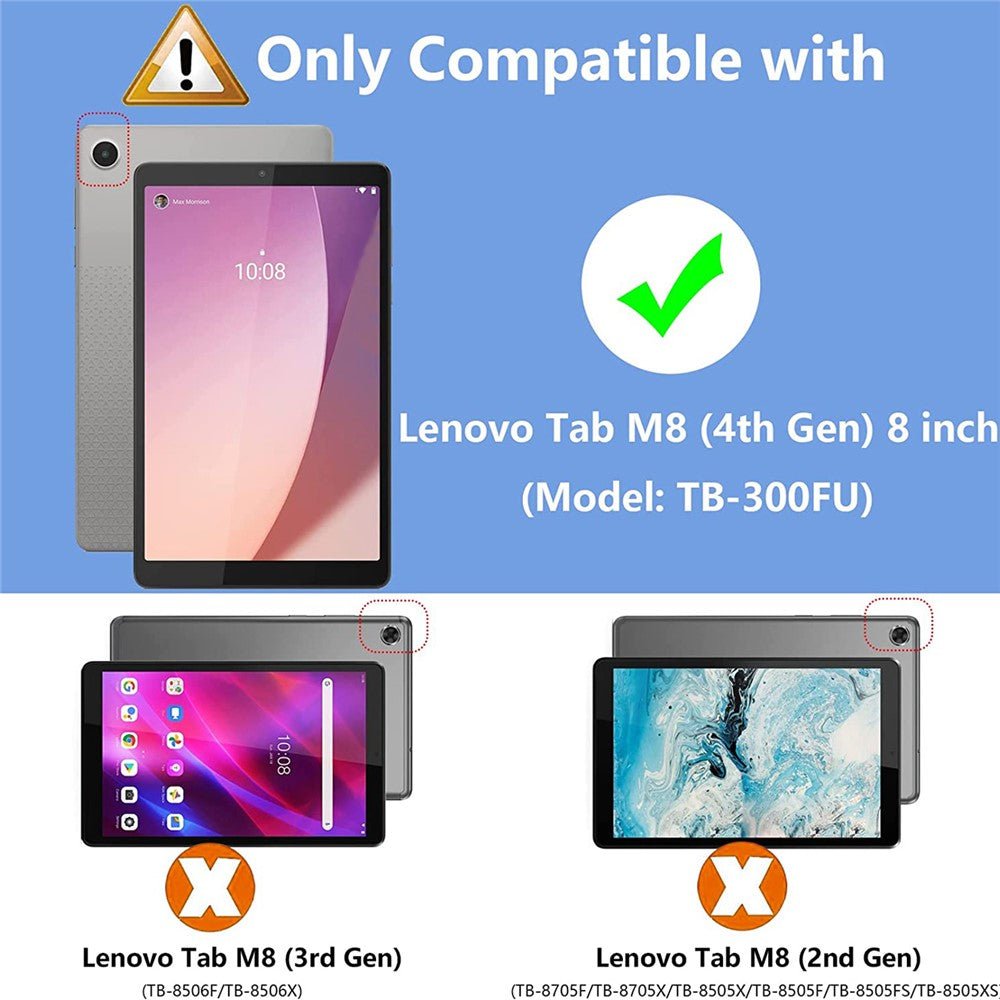 For Lenovo Tab M8 (4th Gen) 2024 TB-301XU / M8 (4th Gen) 2023 TB-300FU Transparent Tablet Case Reinforced Corners Anti-Drop Tablet TPU Cover