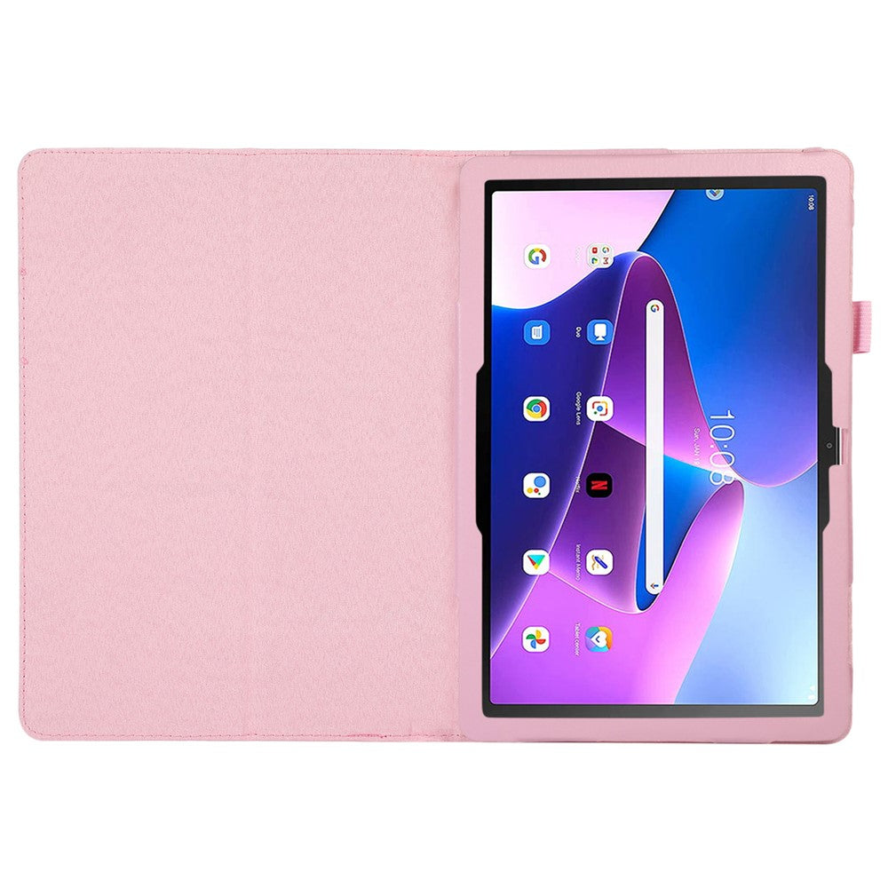 For Lenovo Tab M10 (Gen 3) Litchi Texture PU Leather Case Full Protection Stand Tablet Cover - Pink