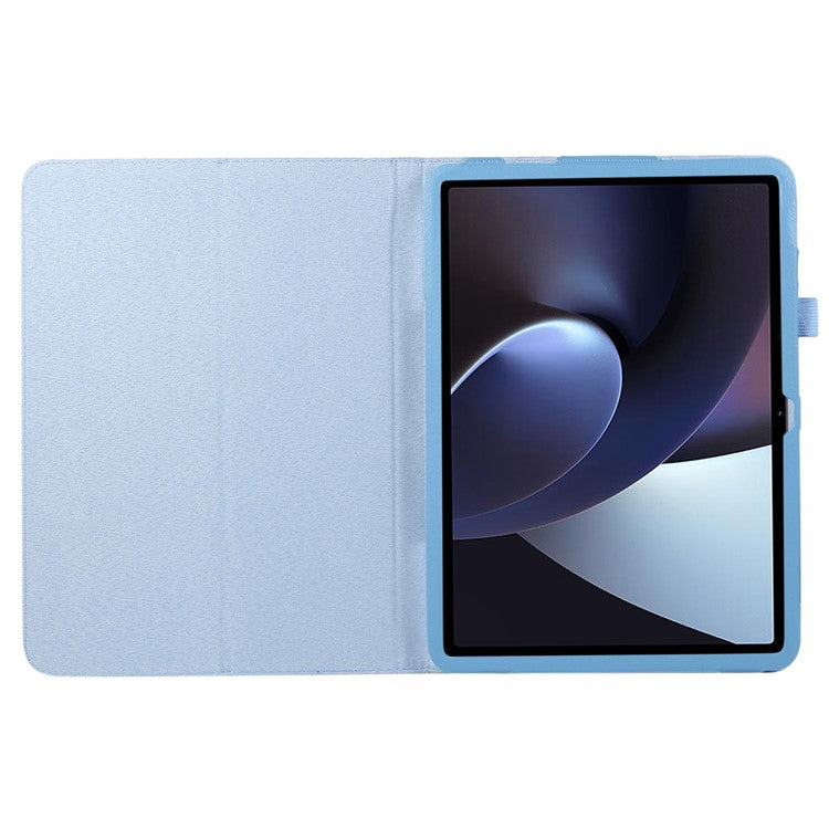 For OnePlus Pad PU Leather Tablet Case Litchi Texture Bi-fold Stand Tablet Cover - Baby Blue