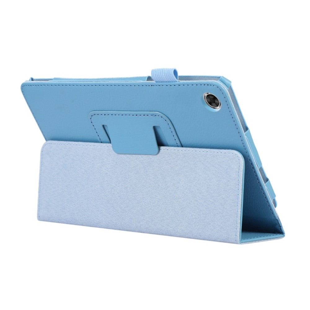 PU Leather Flip Cover for Lenovo Tab M8 (4th Gen) 2024 TB-301XU / M8 (4th Gen) 2023 TB-300FU Litchi Texture Tablet Case Stand - Baby Blue