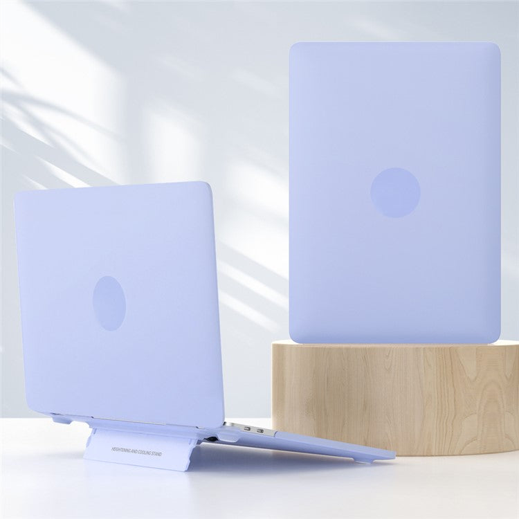 For MacBook Air 13 inch (2018) A1932 / (2020) / (2021) A2179 A2337 Laptop PC Protective Case Heat Dissipation Kickstand Cover - Purple