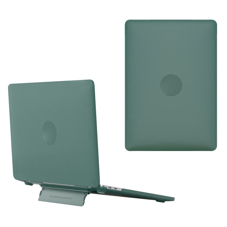 For MacBook Air 13 inch (2018) A1932 / (2020) / (2021) A2179 A2337 Laptop PC Protective Case Heat Dissipation Kickstand Cover - Midnight Green