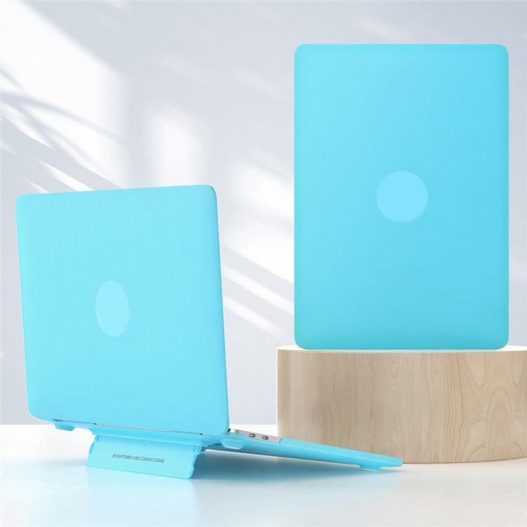 For MacBook Air 13 inch (2018) A1932 / (2020) / (2021) A2179 A2337 Laptop PC Protective Case Heat Dissipation Kickstand Cover - Blue