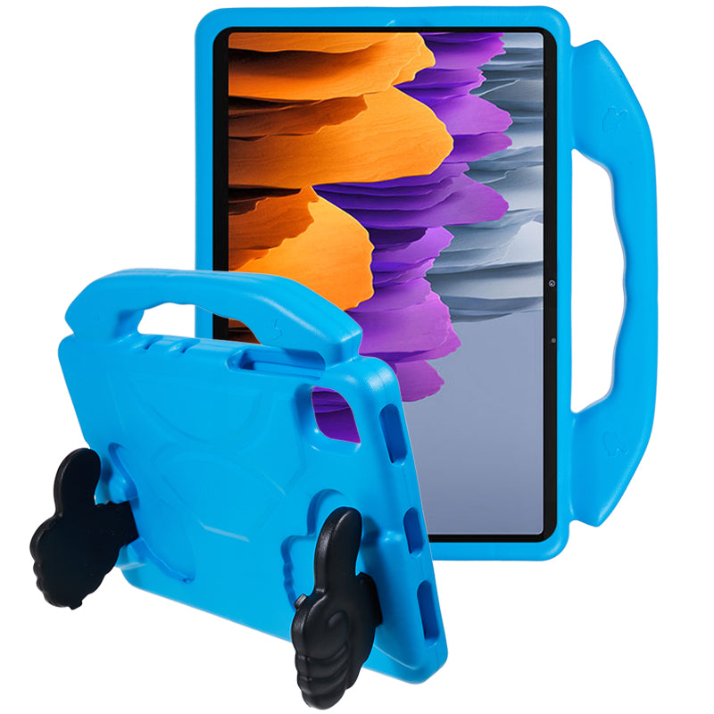 For Samsung Galaxy Tab S7 / S8 / S9 / S9 FE Tablet Case Handle Grip Thumb Kickstand EVA Tablet Cover - Blue