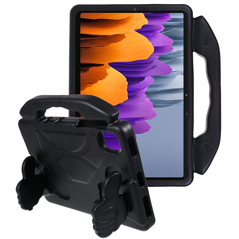 For Samsung Galaxy Tab S7 / S8 / S9 / S9 FE Tablet Case Handle Grip Thumb Kickstand EVA Tablet Cover - Black