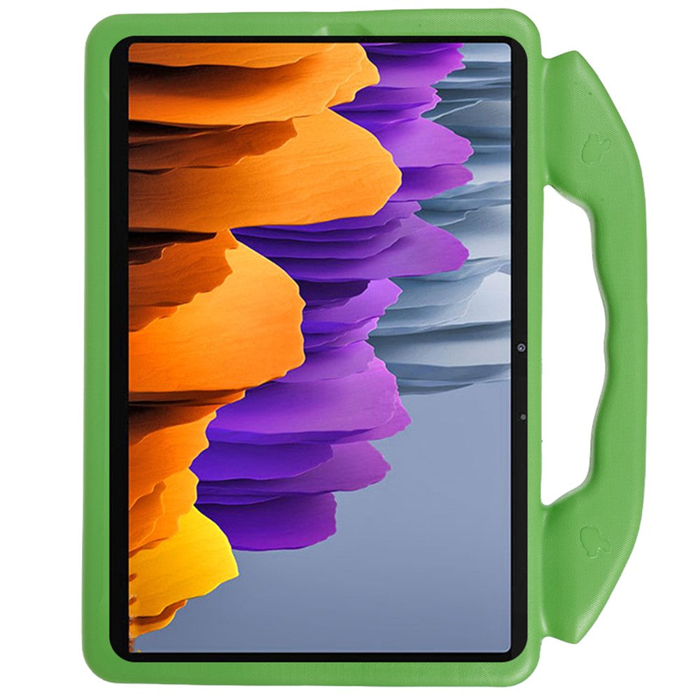 For Samsung Galaxy Tab S7 / S8 / S9 / S10 FE / S9 FE Tablet Case Handle Grip Thumb Kickstand EVA Tablet Cover - Green
