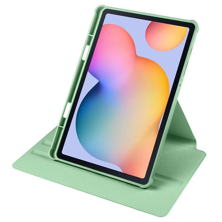 For Samsung Galaxy Tab S6 Lite (2024) / S6 Lite (2022) / S6 Lite (2020) Anti-Drop Tablet Case Stand PU Leather Acrylic Cover - Matcha Green