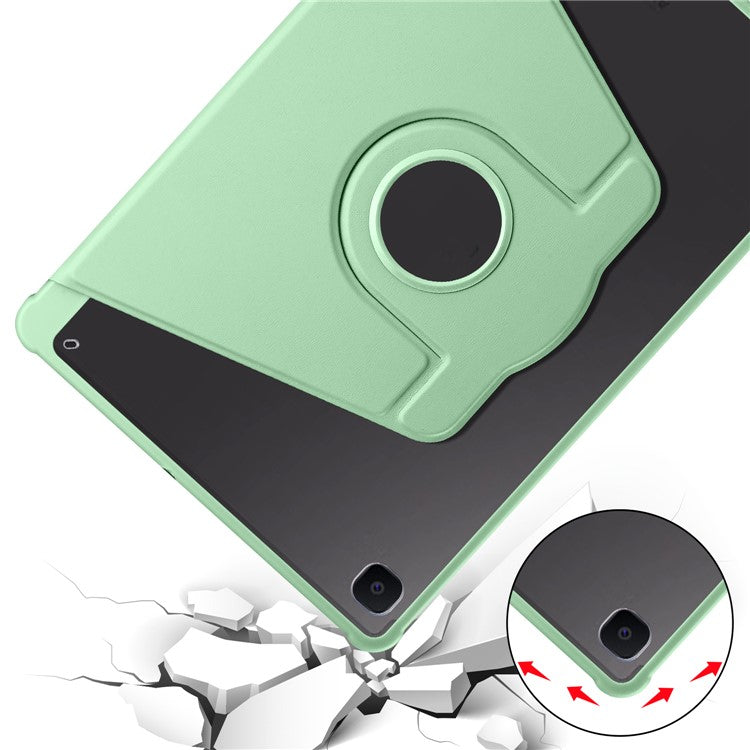 For Samsung Galaxy Tab S6 Lite (2024) / S6 Lite (2022) / S6 Lite (2020) Anti-Drop Tablet Case Stand PU Leather Acrylic Cover - Matcha Green