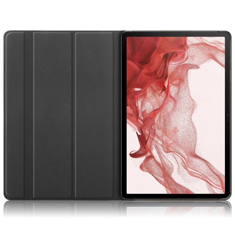 Rotating Stand Cover for Samsung Galaxy Tab S9 SM-X710, SM-X716B, SM-X718U PU Leather Pattern Printing Tablet Case - Graffiti