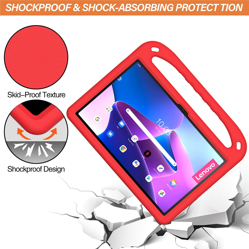 For Lenovo Tab P11 Gen 2 Hand Grip EVA Tablet Case Kickstand Shockproof Tablet Cover - Red