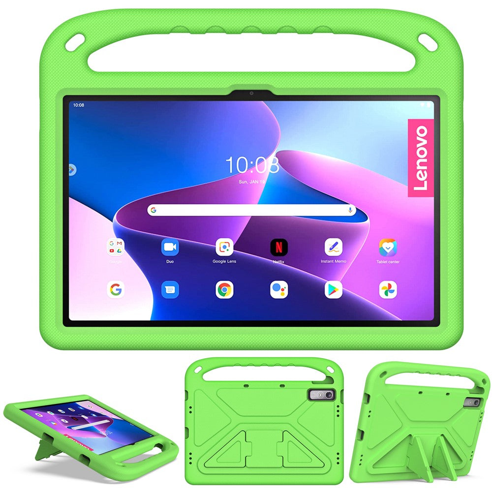For Lenovo Tab P11 Gen 2 Hand Grip EVA Tablet Case Kickstand Shockproof Tablet Cover - Green