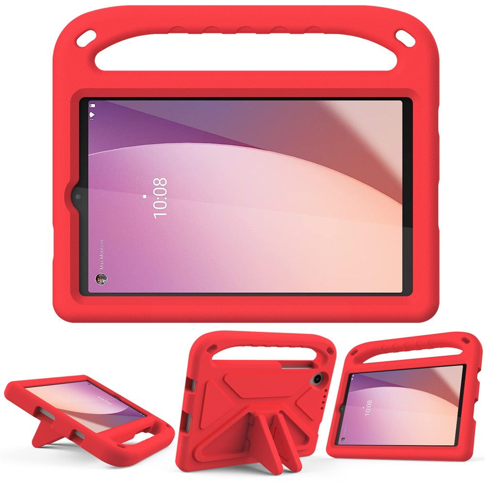 For Lenovo Tab M8 (4th Gen) 2024 TB-301XU / M8 (4th Gen) 2023 TB-300FU Hand Grip EVA Tablet Case Foldable Kickstand Tablet Cover - Red