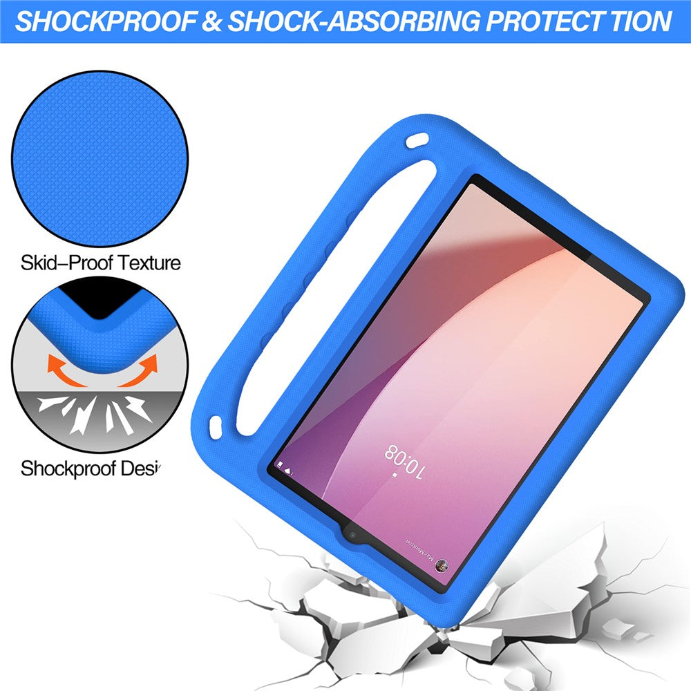 For Lenovo Tab M8 (4th Gen) 2024 TB-301XU / M8 (4th Gen) 2023 TB-300FU Hand Grip EVA Tablet Case Foldable Kickstand Tablet Cover - Blue