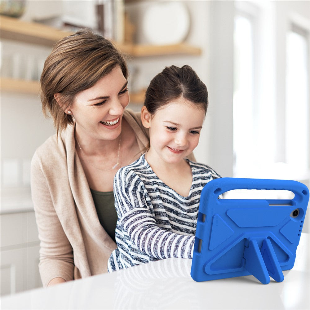 For Lenovo Tab M8 (4th Gen) 2024 TB-301XU / M8 (4th Gen) 2023 TB-300FU Hand Grip EVA Tablet Case Foldable Kickstand Tablet Cover - Blue