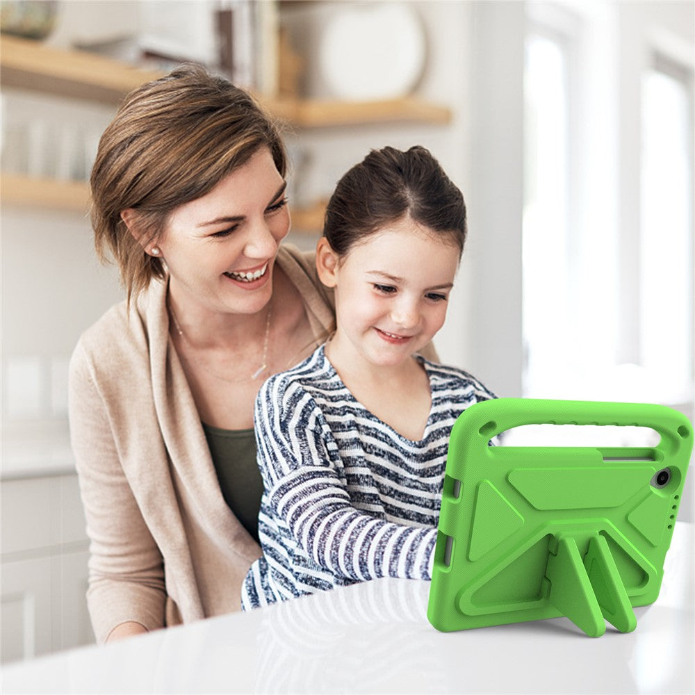 For Lenovo Tab M8 (4th Gen) 2024 TB-301XU / M8 (4th Gen) 2023 TB-300FU Hand Grip EVA Tablet Case Foldable Kickstand Tablet Cover - Green