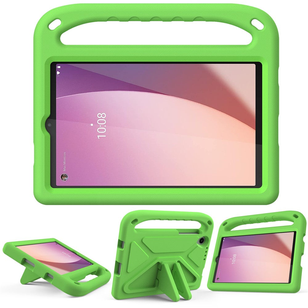 For Lenovo Tab M8 (4th Gen) 2024 TB-301XU / M8 (4th Gen) 2023 TB-300FU Hand Grip EVA Tablet Case Foldable Kickstand Tablet Cover - Green