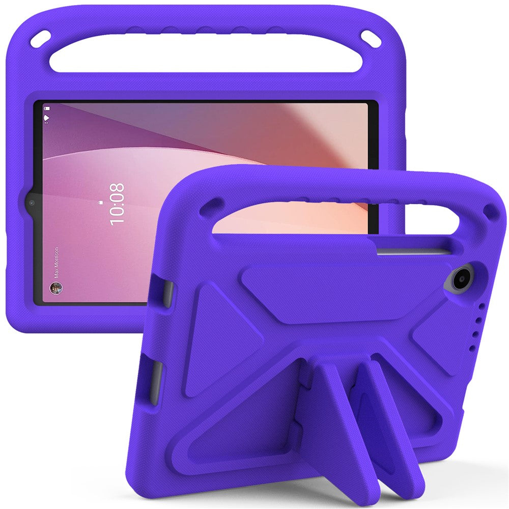 For Lenovo Tab M8 (4th Gen) 2024 TB-301XU / M8 (4th Gen) 2023 TB-300FU Hand Grip EVA Tablet Case Foldable Kickstand Tablet Cover - Purple