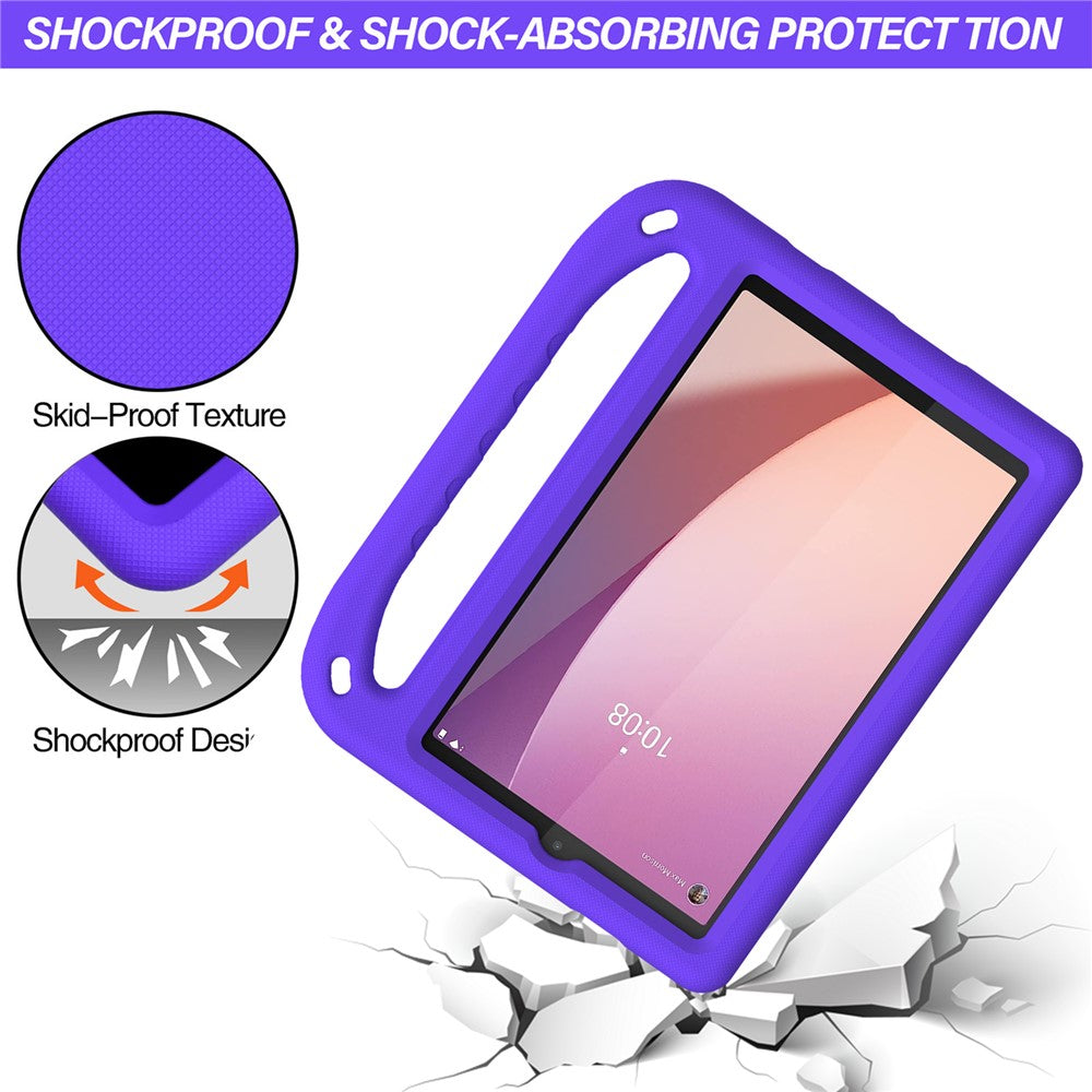 For Lenovo Tab M8 (4th Gen) 2024 TB-301XU / M8 (4th Gen) 2023 TB-300FU Hand Grip EVA Tablet Case Foldable Kickstand Tablet Cover - Purple