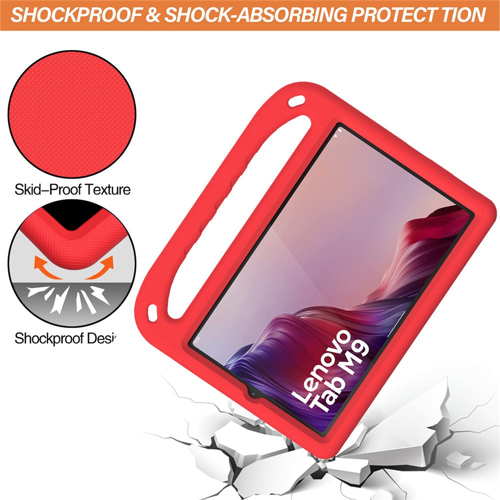 For Lenovo Tab M9 Kickstand Tablet Case Hand Grip EVA Shockproof Cover - Red