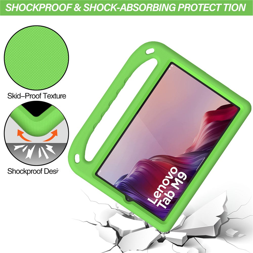 For Lenovo Tab M9 Kickstand Tablet Case Hand Grip EVA Shockproof Cover - Green