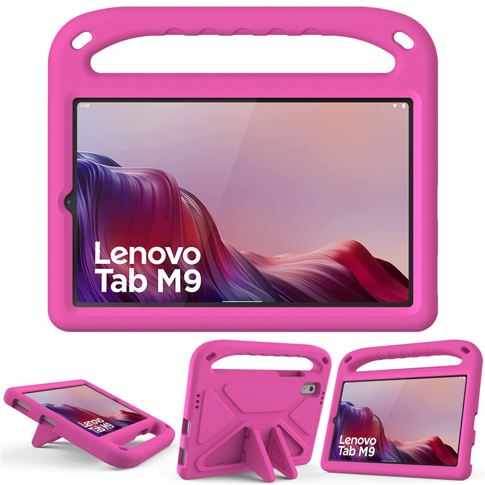 For Lenovo Tab M9 Kickstand Tablet Case Hand Grip EVA Shockproof Cover - Rose