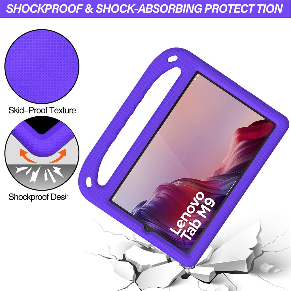 For Lenovo Tab M9 Kickstand Tablet Case Hand Grip EVA Shockproof Cover - Purple