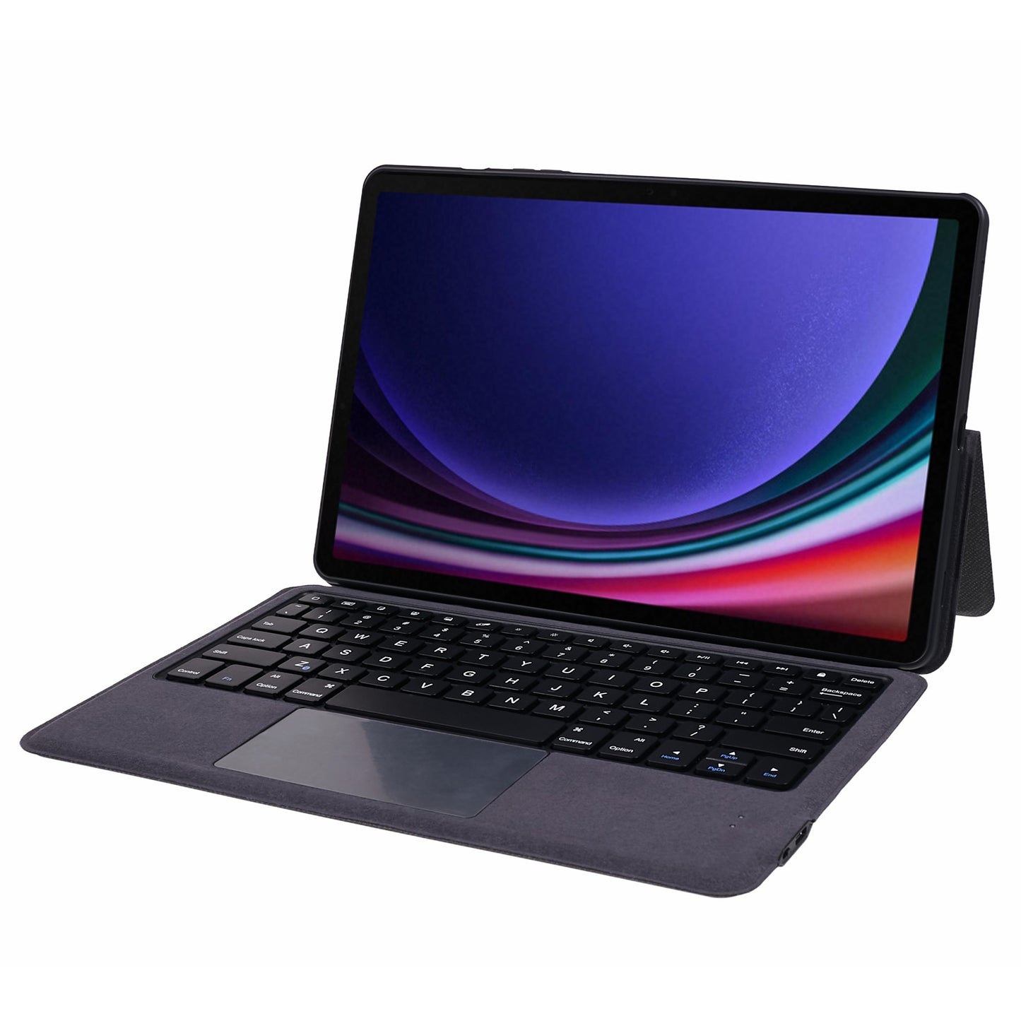 For Samsung Galaxy Tab S9 / S9 FE Leather Case + Touchpad Bluetooth Keyboard with Backlit