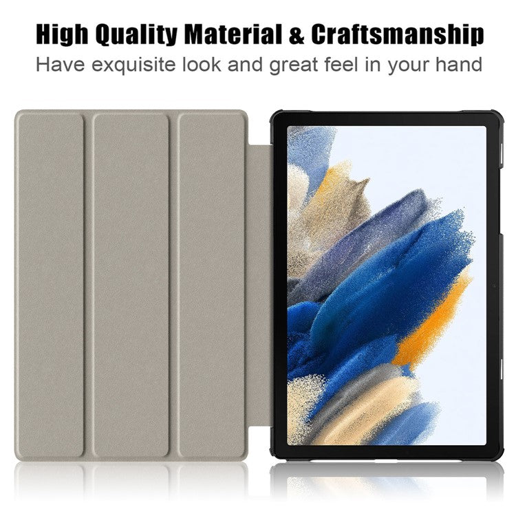 For Samsung Galaxy Tab A9+ X210 / X216 / X218 PU Leather Smart Cover Tri-Fold Stand Tablet Case - Black