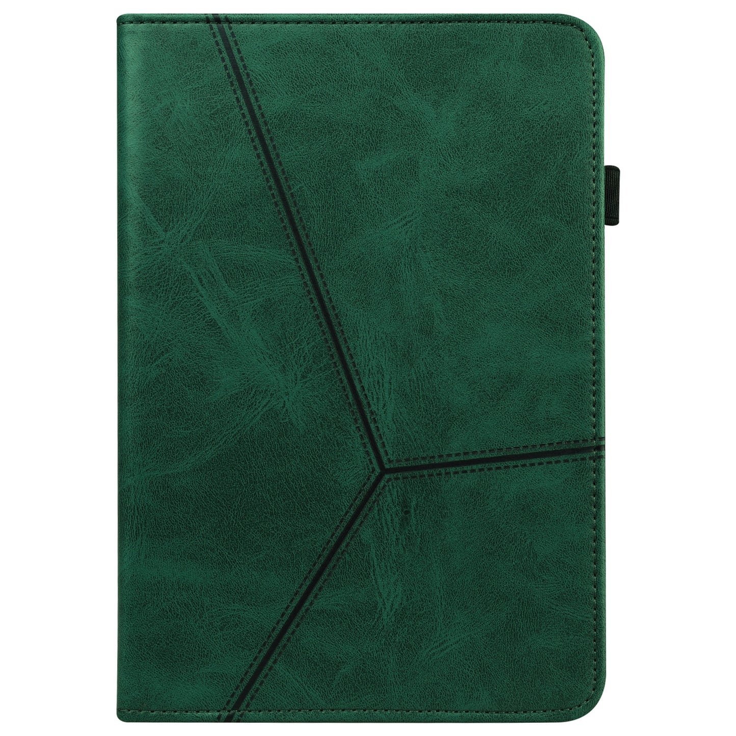 For Samsung Galaxy Tab S10 / S9 / S9 FE PU Stand Cover Line Imprinted Protective Tablet Cover with Card Slots - Green