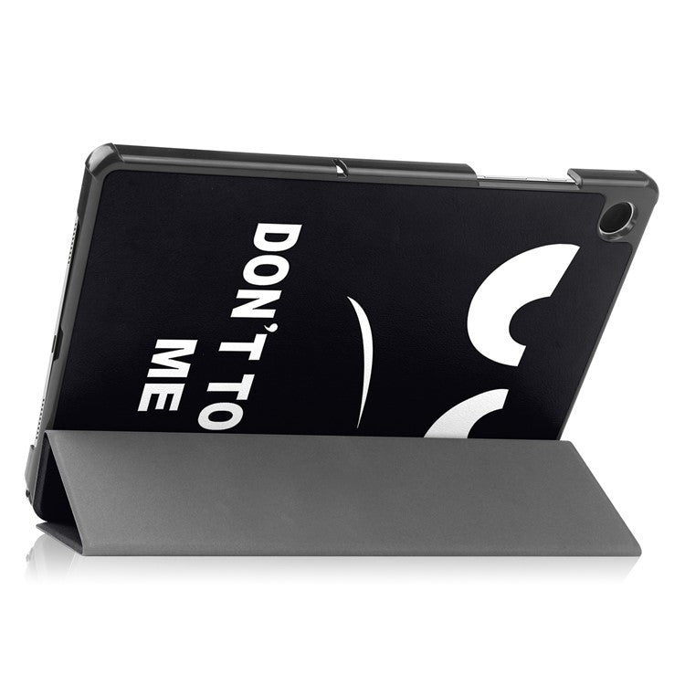 For Samsung Galaxy Tab A9+ Trifold Stand Tablet Case PU Leather Pattern Printing Smart Protective Cover - Don't Touch Me