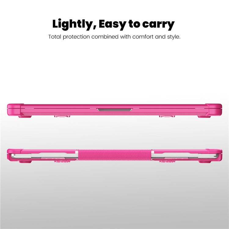 For Macbook Air 15 inch (2025) / (2024) A3114 M3 / (2023) M2 A2941 PC+TPU Laptop Case Heat Dissipation Kickstand Non-Slip Notebook Cover - Rose