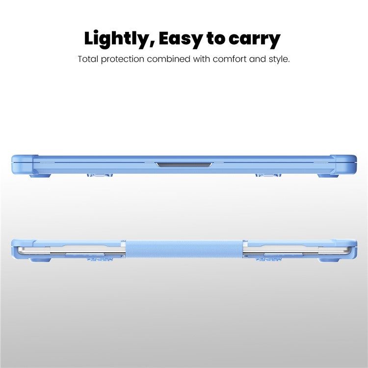 For Macbook Air 15 inch (2025) / (2024) A3114 M3 / (2023) M2 A2941 PC+TPU Laptop Case Heat Dissipation Kickstand Non-Slip Notebook Cover - Baby Blue