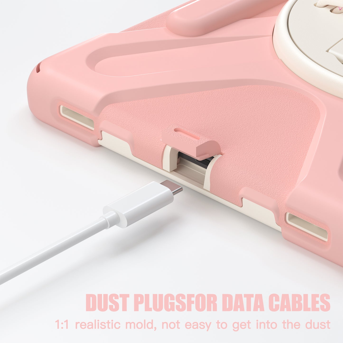 For Samsung Galaxy Tab S9 FE / S9 X710 / S8 X700 / S7 T870 Wrist Strap Tablet Case PC+Silicone Kickstand Protective Cover - Pink