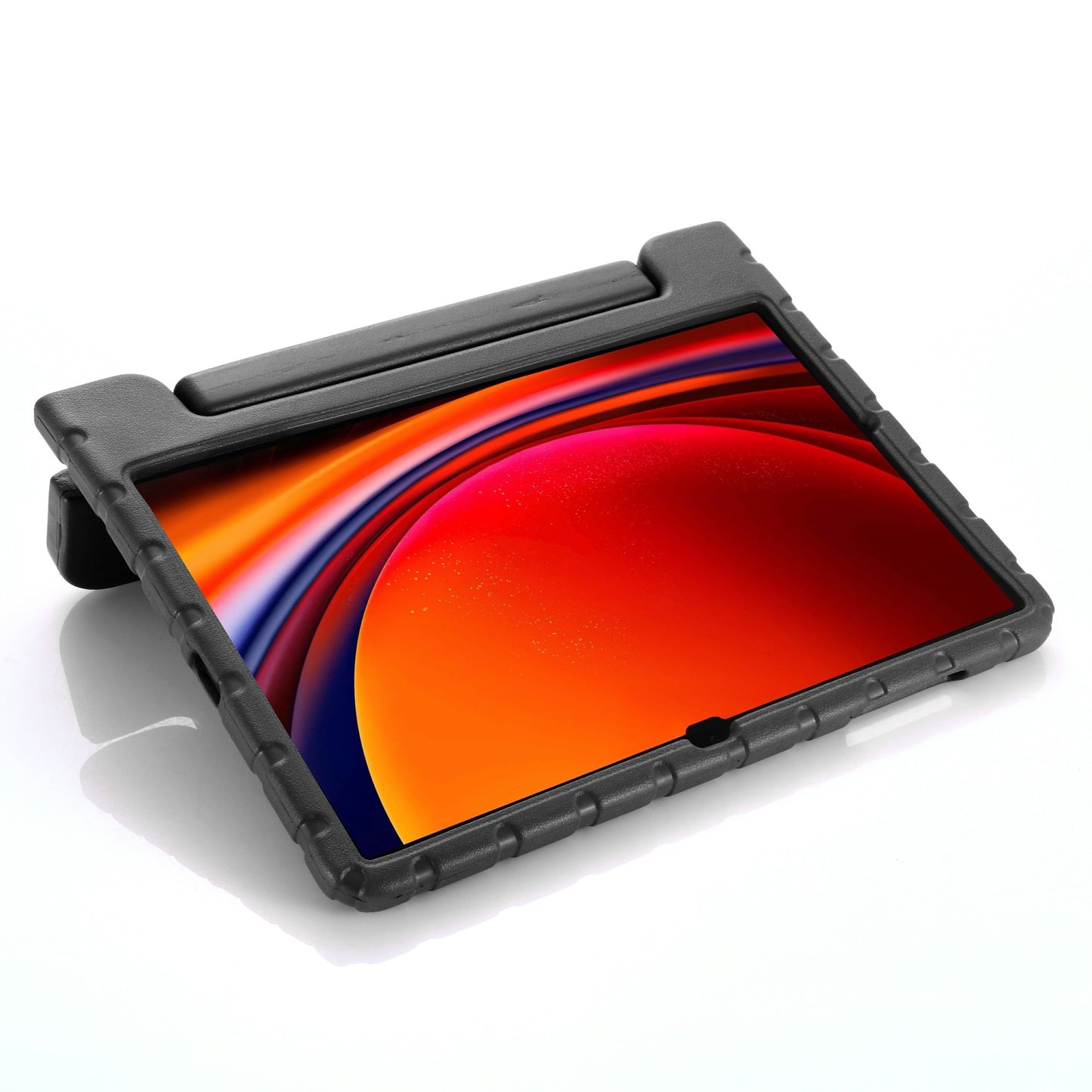 For Samsung Galaxy Tab S9+ / S9 FE+ EVA Tablet Protective Case Handle Kickstand Drop-Proof Cover - Black