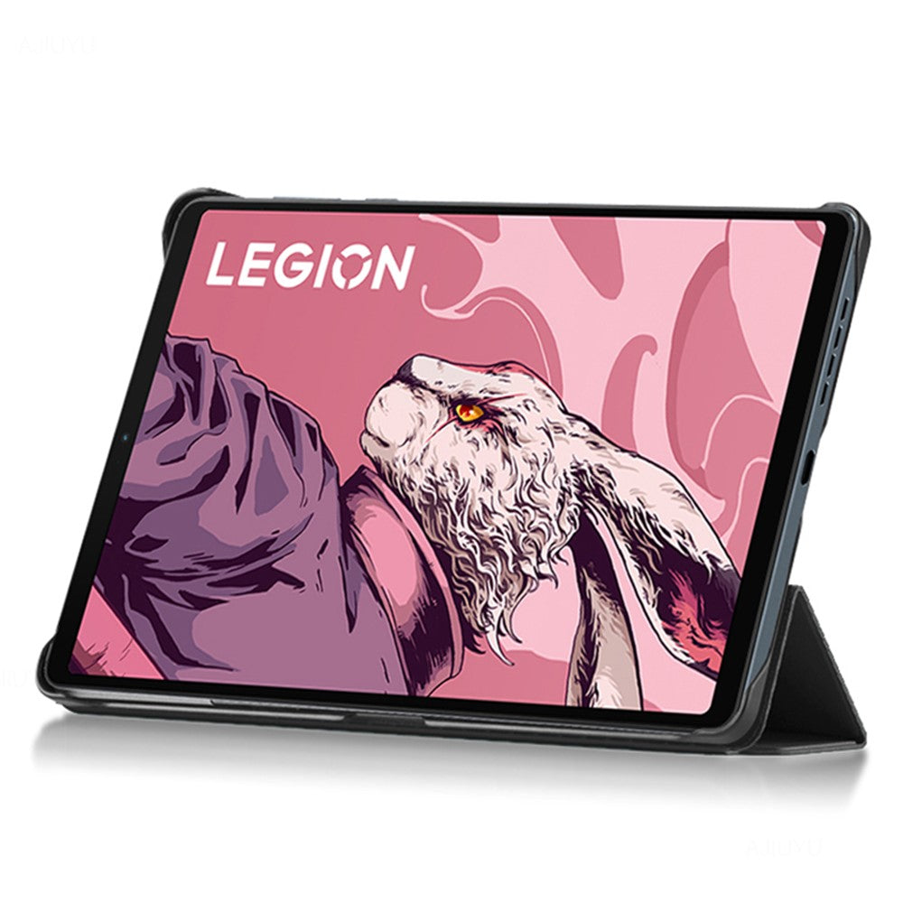 For Lenovo Legion Y700 Tri-Fold Stand Protective Tablet Case Magnetic Absorption PU Leather Cover - Green