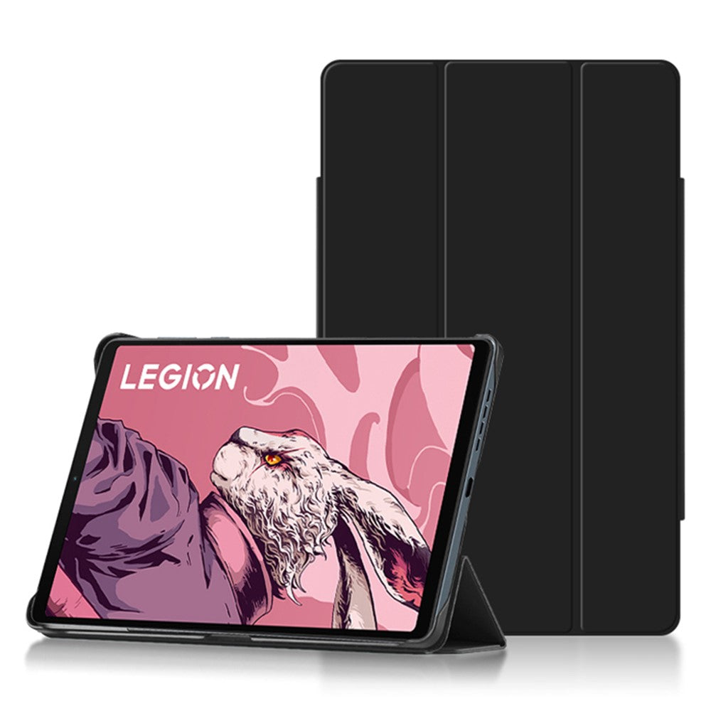 For Lenovo Legion Y700 Tri-Fold Stand Protective Tablet Case Magnetic Absorption PU Leather Cover - Green