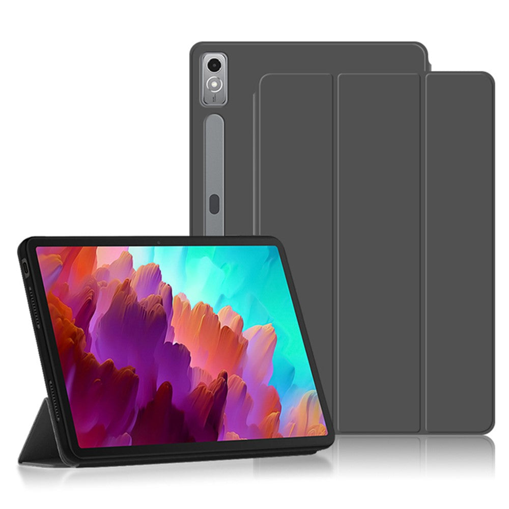 Tablet Case for Lenovo Xiaoxin Pad Pro 12.7 inch , Trifold Stand PU Leather Auto Sleep / Wake Smart Cover - Black