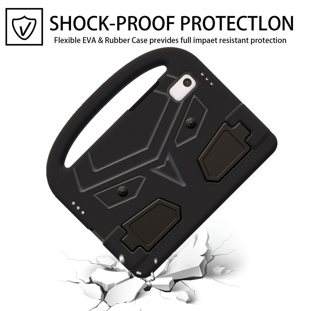 For Lenovo Tab M9 Sparrow Style EVA Case Foldable Kickstand Tablet Protective Cover with Portable Handle - Black